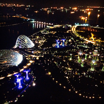 Singapore from the top of the Marina Bay Sands Hotel.