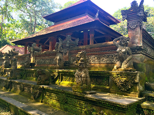 Beautiful temples lining the streets in Bali.