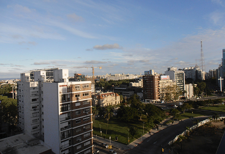 View from the balcony of Paula's hotel in Montevideo.