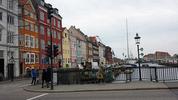 A view of Nyhavn, a 17th-century waterfront, canal, and entertainment district in Copenhagen.