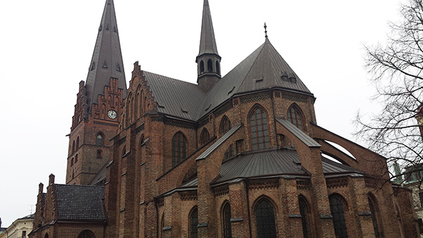 St. Petris Kyrka in MalmÃ¶. The church was first built in 1319 and is a great example of gothic architecture in Sweden. 