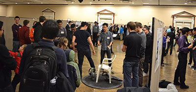 Spectators got a chance to try out the hover craft, which floated easily across the floor.