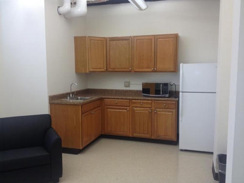 Closer view of kitchenette.