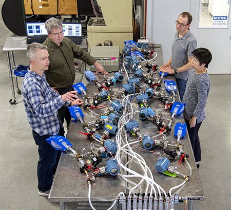 Testing numerous Illinois RapidVent prototypes using test lungs at the Creative Thermal Solutions facility in Urbana, IL. The prototypes ran for more than 1.9 million breathing cycles total by April 2, 2020.