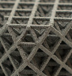 closeup of a 3D metal print
