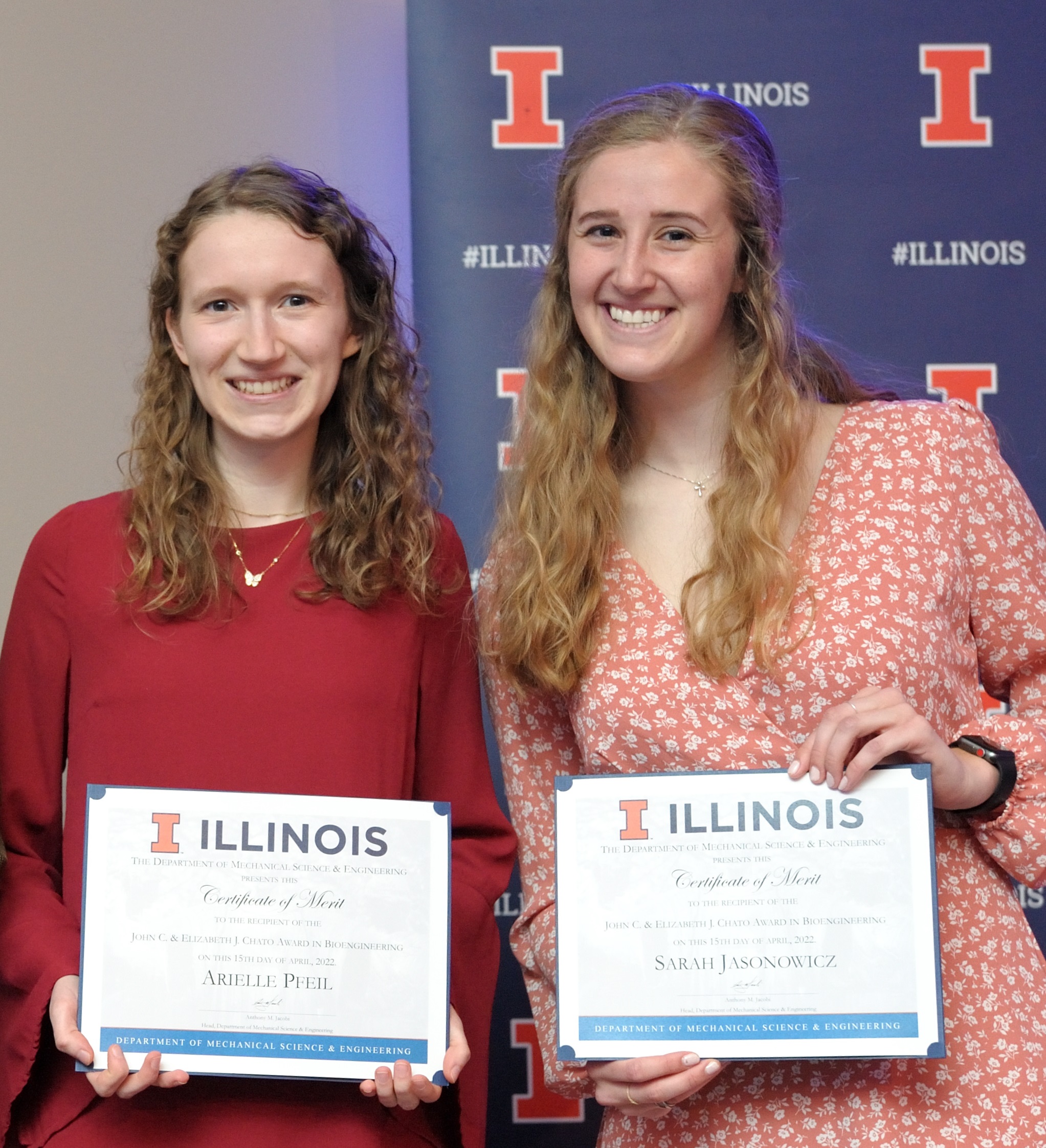 Women undergrads with awards