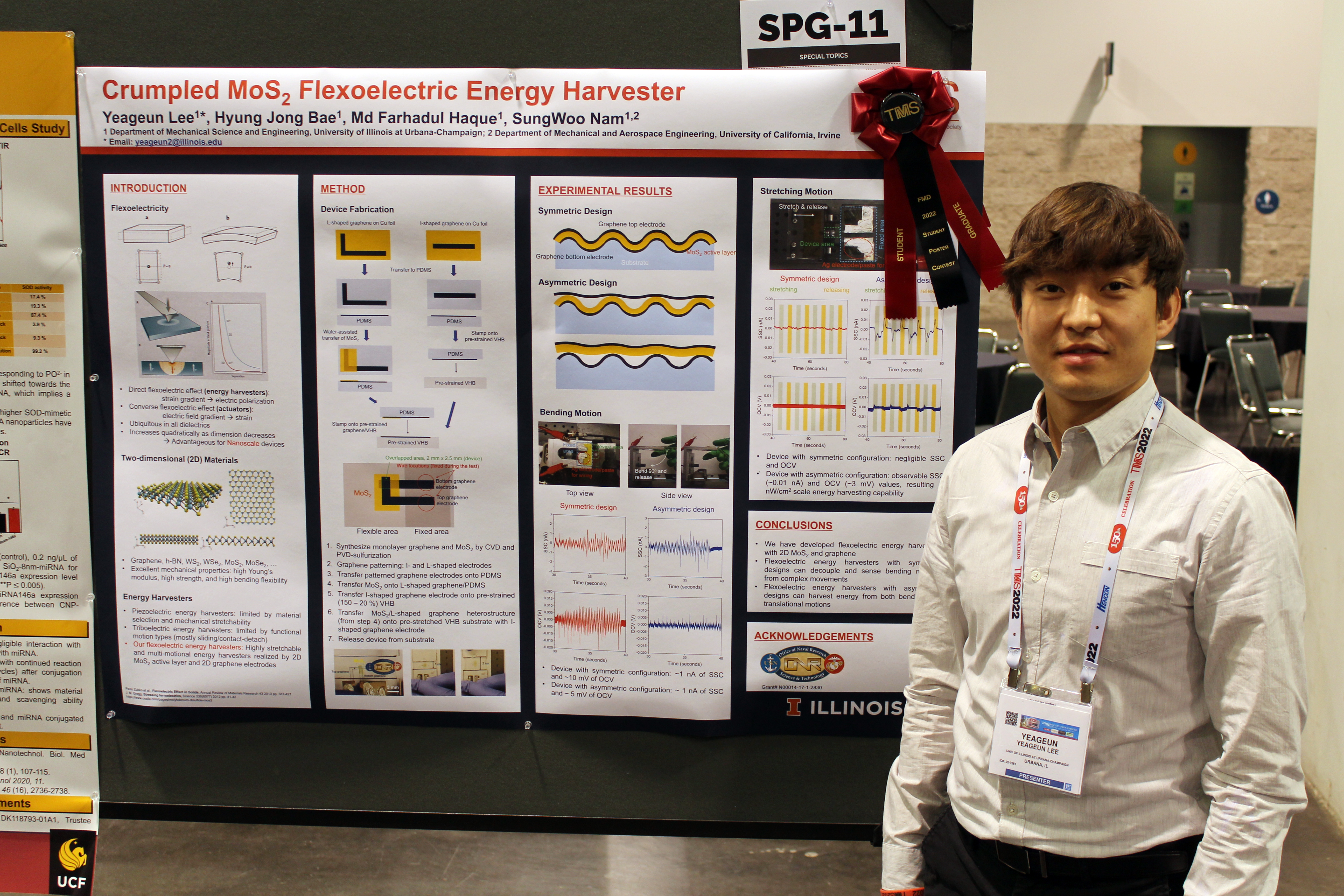 Yeageun Lee with his technical poster at the TMS annual meeting.