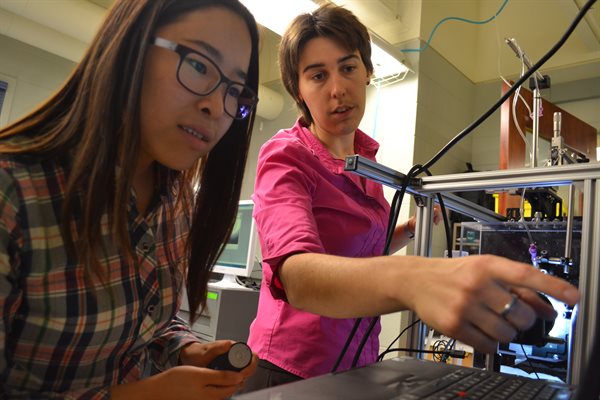 Two women scientists working in the lab.